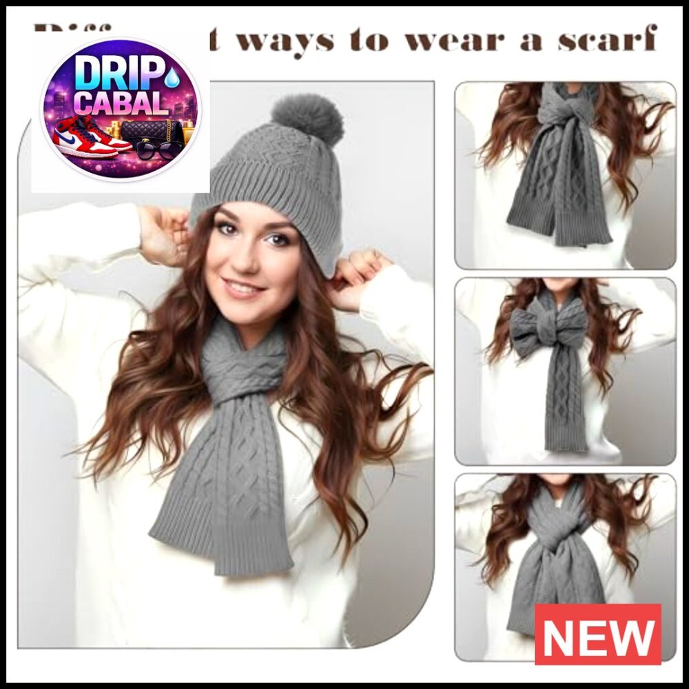 Winter Accessory Set Touchscreen Gloves Scarf Hat… - image 3